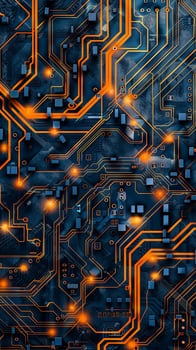 IC circuit board flow design concept. photo