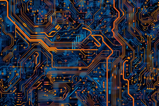 IC circuit board flow design concept. photo