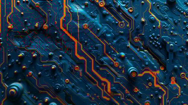 IC circuit board flow design concept. photo