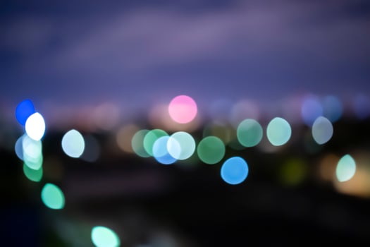 Abstract bokeh night garden in city photo