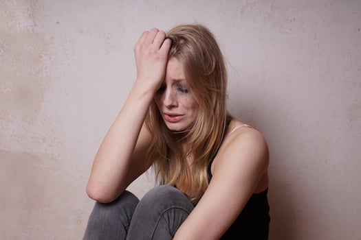 tear-stained young woman photo