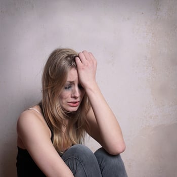 young woman crying photo