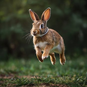 Jumping hooping rabbit photo