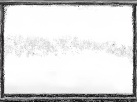 Grunge Rectangle Frame with Distressed Texture - Black Borders Isolated on White Background - Geometric Design Element photo
