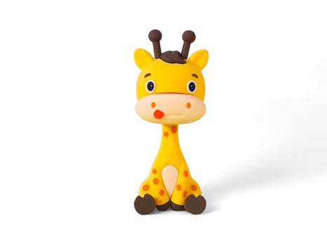 Miniature of giraffe cartoon isolated on white photo
