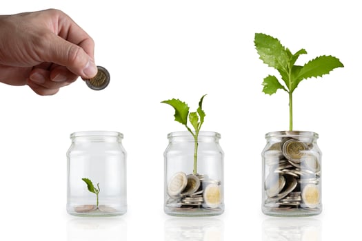 Investment, saving money and finance growth business concept. photo