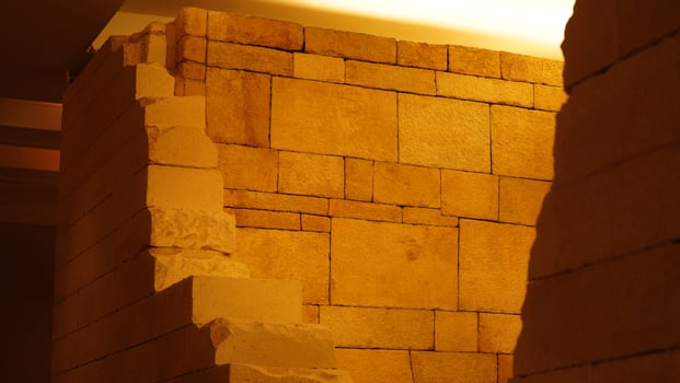 The egypt old wall exhibitting in the museum photo