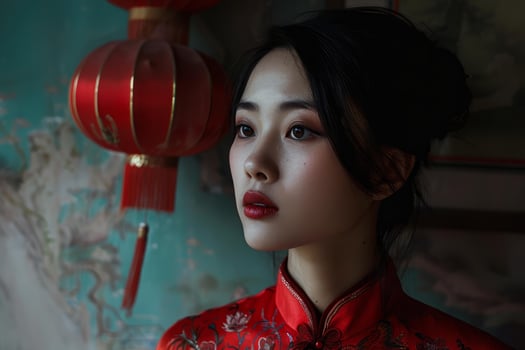 Elegant woman in traditional chinese attire photo