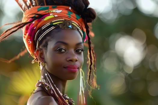 African beauty in traditional attire photo