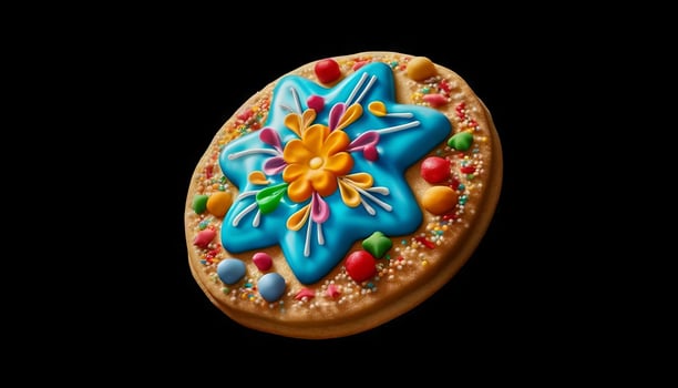 beautifully decorated sugar cookie. photo