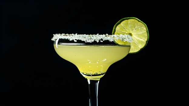 A margarita with lime and sugar on top photo