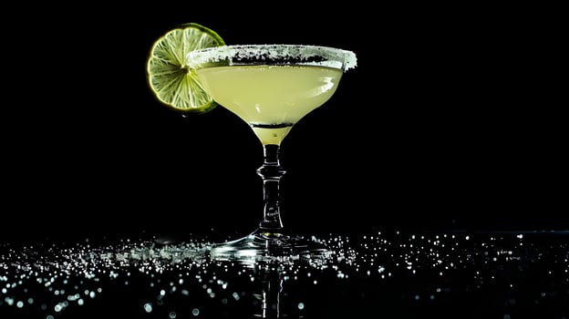 A margarita with lime on top photo