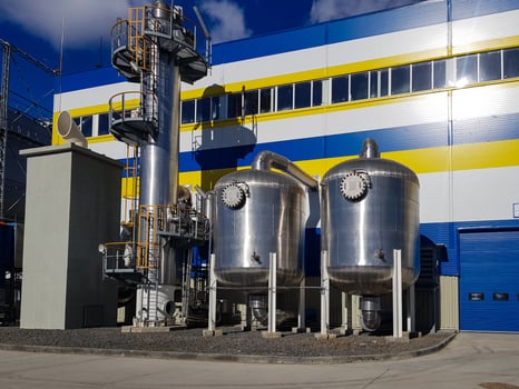 Production of nitrogen and oxygen from the air. Exterior of the air scrubber and molecular sieves adsorber photo