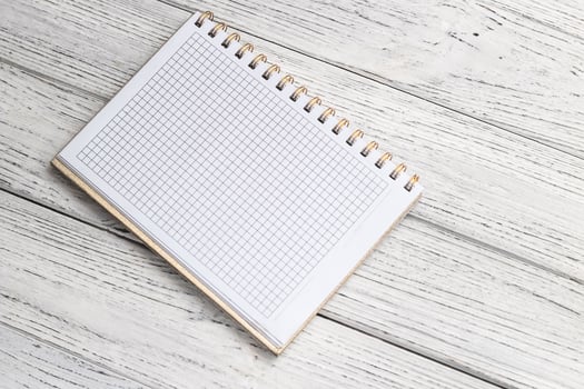Notebook diary for planning and studying on the table. photo