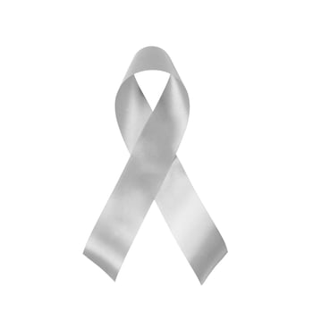 Lung cancer awareness with white ribbon on transparent backgrounds. Campaign to remember November photo