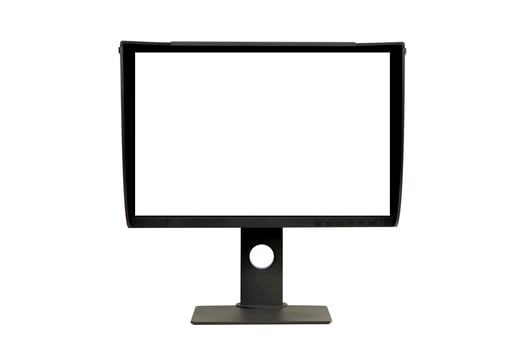 A computer monitor is an electronic device that shows pictures for computers. photo