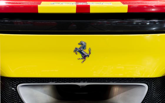 Nonthaburi Thailand 27 June 2024 Logo ferrari on trunk photo