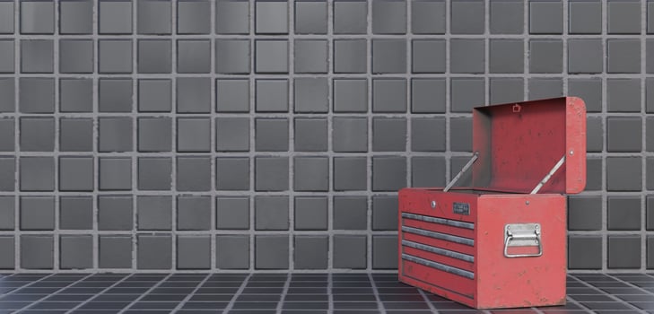 Mechanic tool box, open box, multi purpose box 3D illustration photo