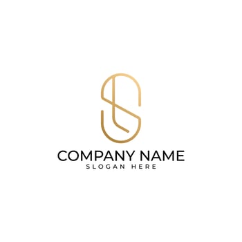 The initial SL lettermark with soft round and gold gradient in modern luxury elegant and minimalist style photo