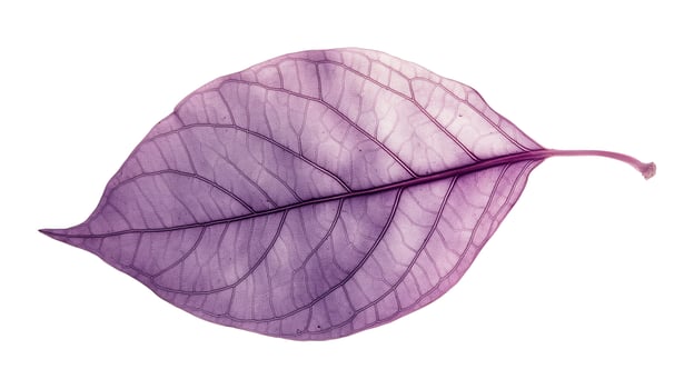 Purple leaf vintage botanical, isolated on a white background photo