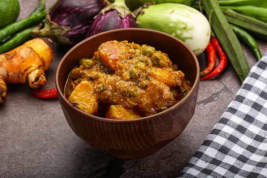 Indian traditional cuisine Aloo mutter photo