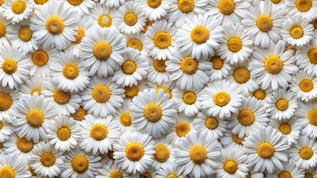 White daisies background. Top view of daisies. photo