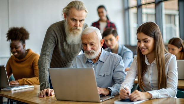 Group of multiethnic business people working together in a modern office photo