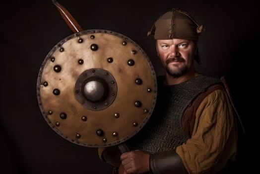 Viking or Anglo-Saxon warrior. Neural network photo