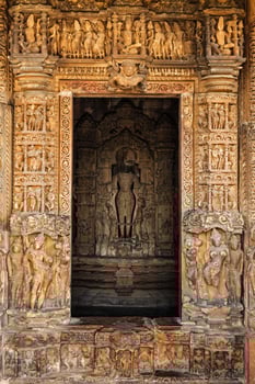 Inner view of Javari temple, Khajuraho, India photo