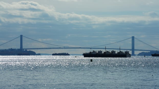 The ocean bay landscape near the Manhattan of the New York in USA photo