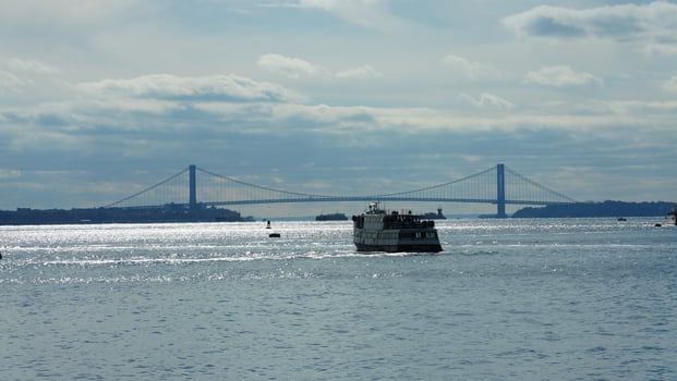 The ocean bay landscape near the Manhattan of the New York in USA photo