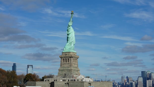The statue of liberty view located in the New York city photo