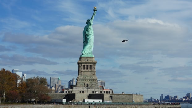 The statue of liberty view located in the New York city photo