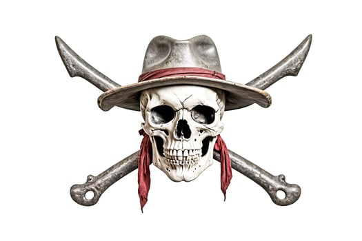 Pirate Skull with Crossed Swords and Hat photo