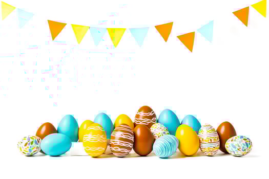 Colorful Easter Eggs with a Festive Garland photo