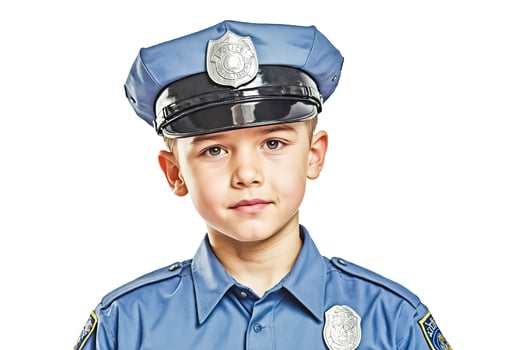 Young Boy in Police Uniform photo