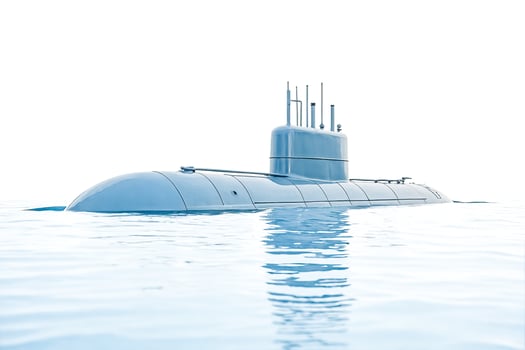 Submarine in the ocean photo
