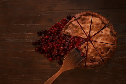 Berries pie with fresh berries and jam photo