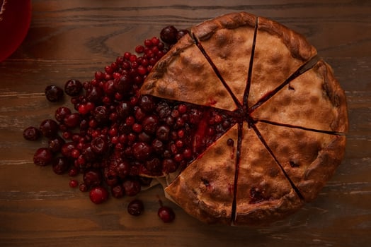 Berries pie with fresh berries and jam photo