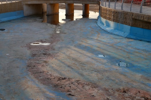 Close-up of a bridge as an architectural detail of road construction in Israel. photo