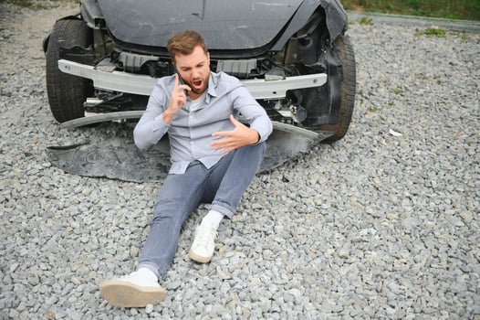Upset driver After Traffic Accident photo