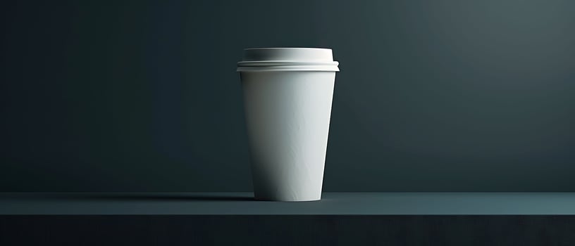 Modern Minimalism Stylish Coffee Cup on Dark Gradient Background with Copy Space photo