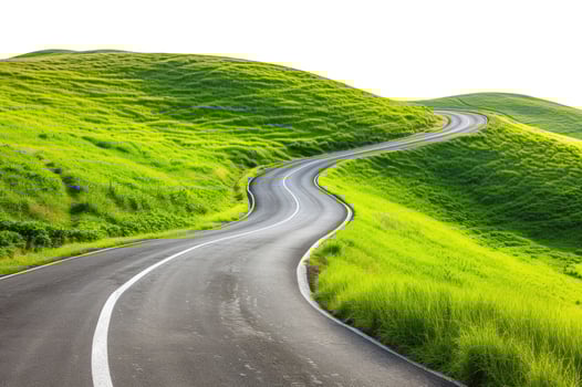 Asphalt Road Isolated on White photo
