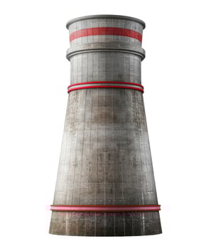 Cooling Tower, Isolated on White photo