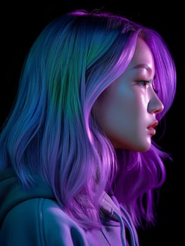 Woman With Purple and Blue Hair photo