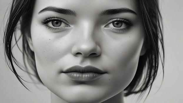 Black and white portrait. Surreal. photo