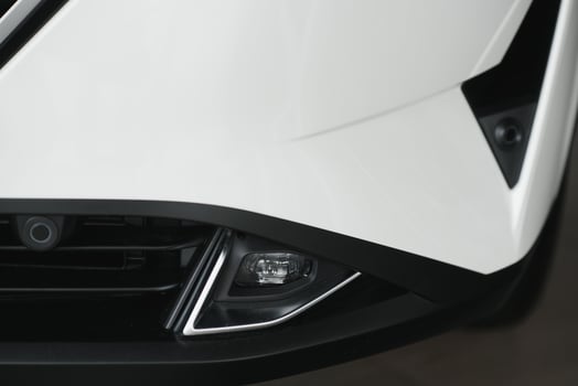 headlight of modern prestigious car close up. photo