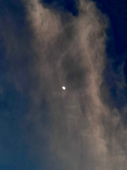 Moon in dark sky photo