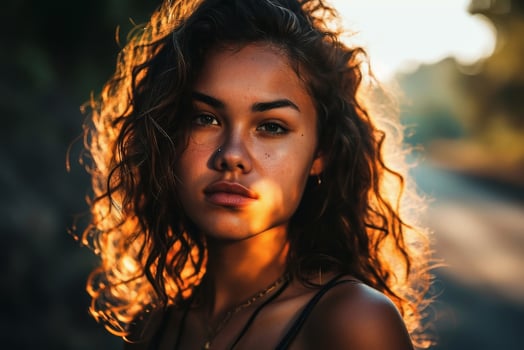 Portrait of a sassy looking woman. AI generate photo