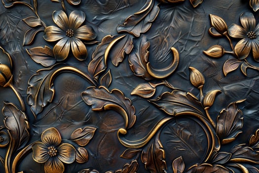 Elegant floral embossed leather texture photo